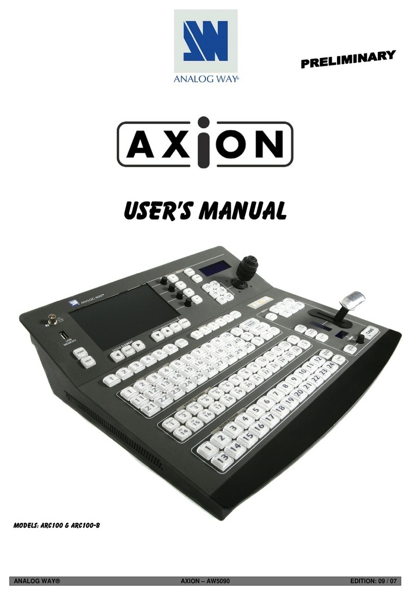 Analog way AXION ARC100 user manual