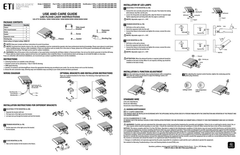 ETI Solid State Lighting VFLL-1-LB3-CP3-MV-LVD-MM-7PR User manual