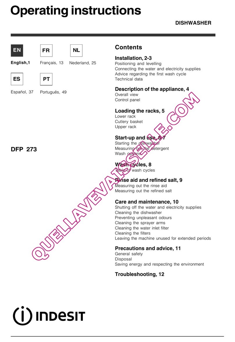 Indesit DFP 273 operating instructions