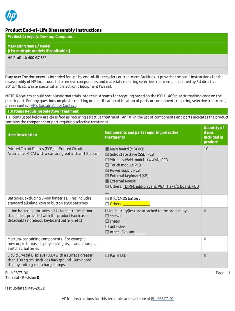 HP ProDesk 400 G7 SFF Assembly instructions