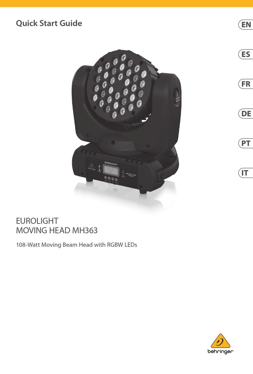 Behringer Eurolight Moving Head MH363 quick start guide