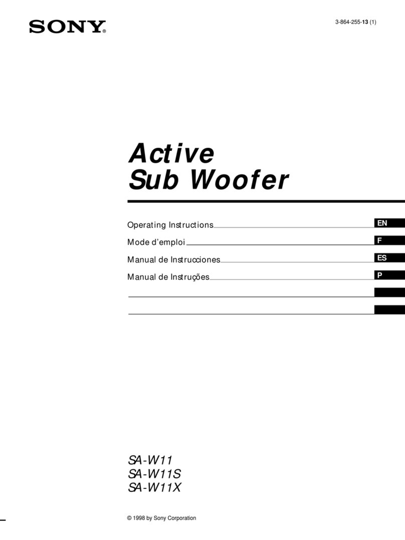 Sony SA-W11S operating instructions