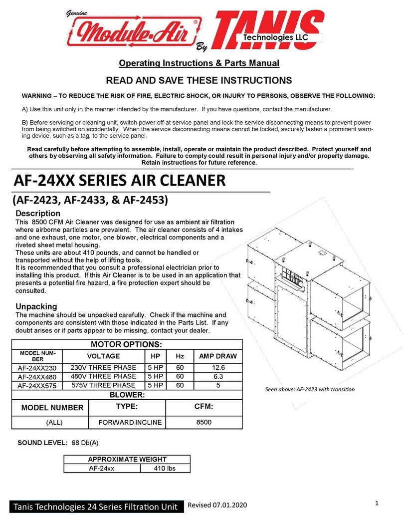 Tanis Technologies Module-Air AF-24 Series Operating instructions & parts manual