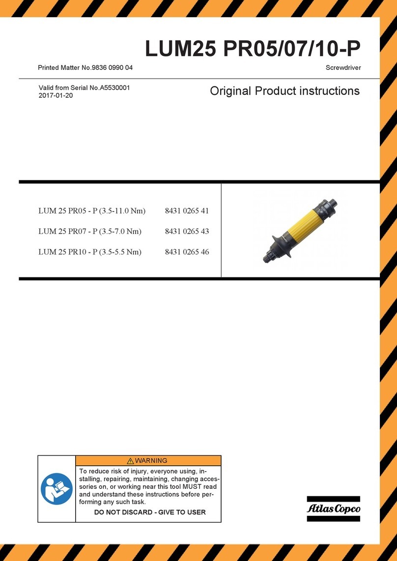 Atlas Copco LUM 25 PR05-P Instruction sheet Atlas Copco LUM 25 PR05-P Instruction sheet