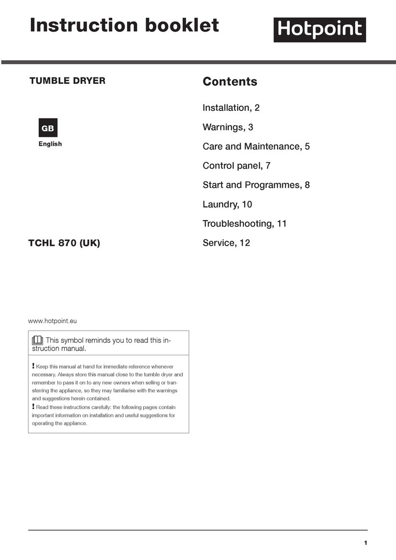 Hotpoint TCHL 870 Instruction booklet