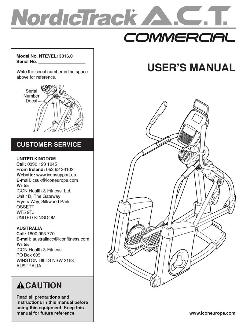 NordicTrack A.C.T. COMMERCIAL NTEVEL13016.0 User manual