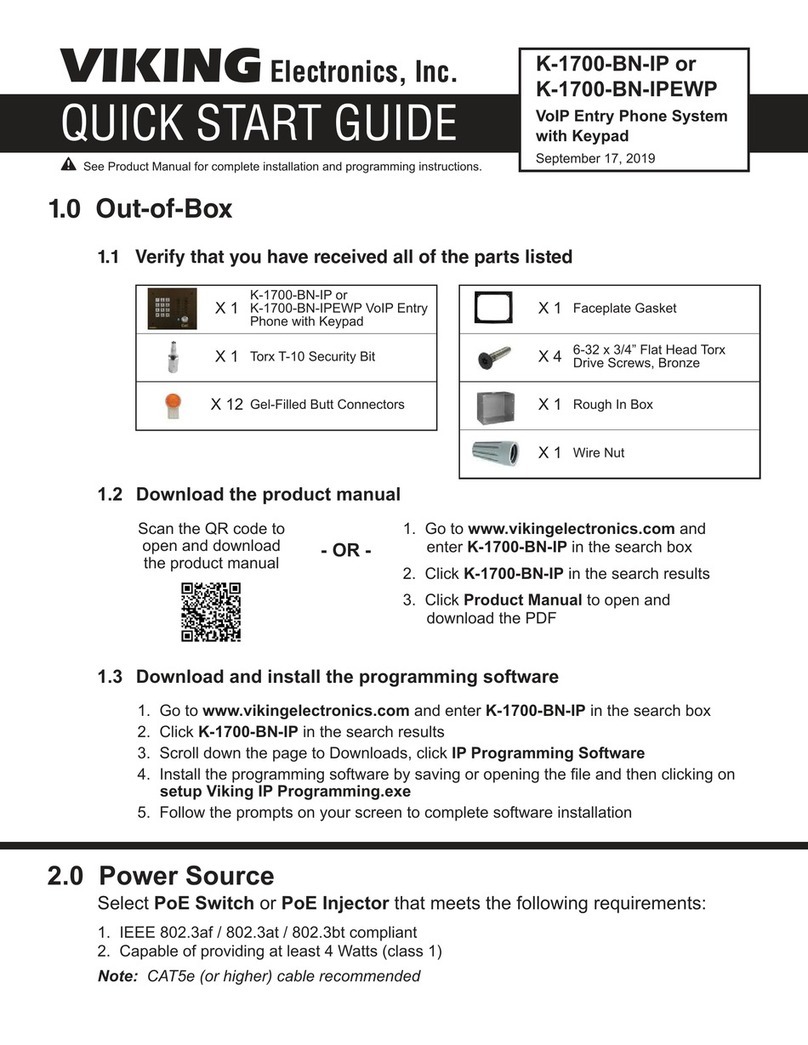 Viking Electronics K-1700-BN-IP quick start guide