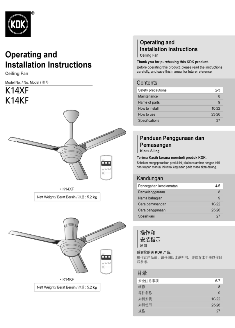 KDK K14XF User manual