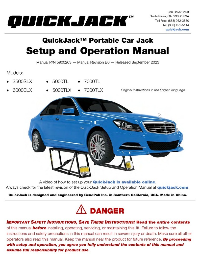 QuickJack 3500SLX Setup and operation manual