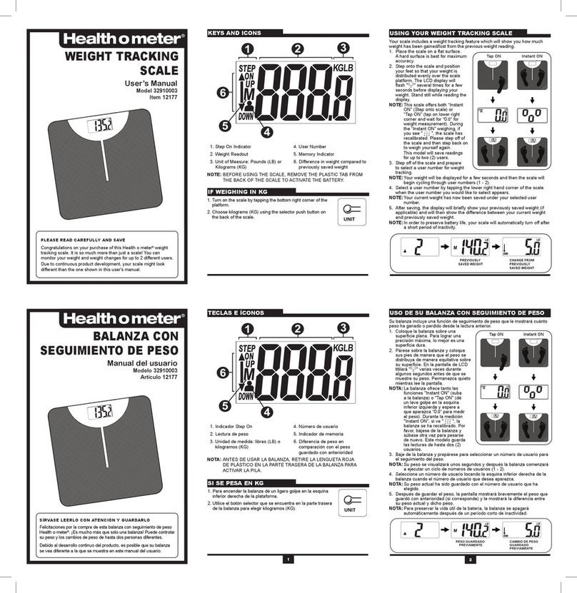 Health O Meter 32910003 user manual Health O Meter 32910003 user manual