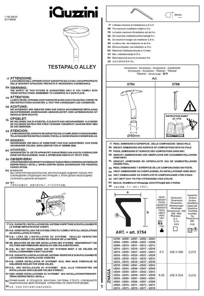 iGuzzini TESTAPALO ALLEY quick start guide iGuzzini TESTAPALO ALLEY quick start guide