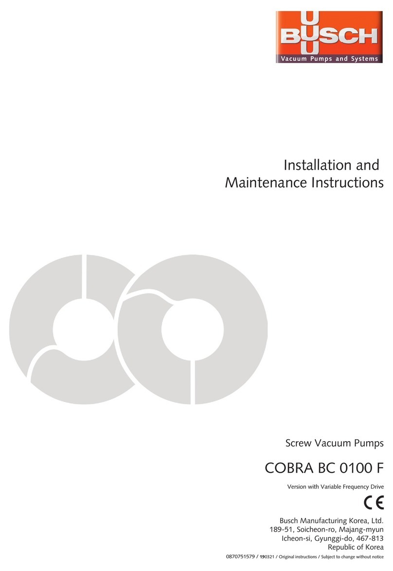 BUSCH COBRA BC 0100 F Installation and maintenance instructions