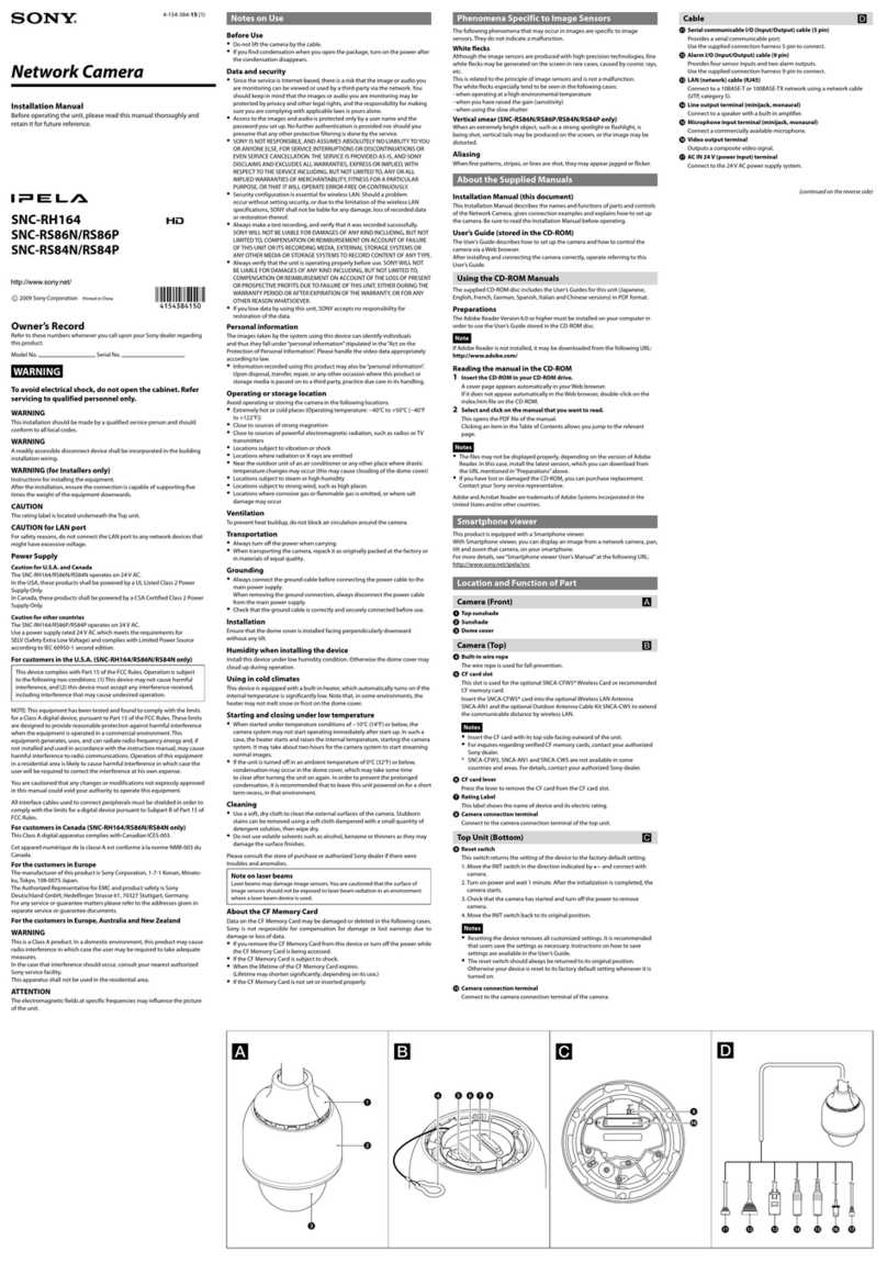 Sony SNC-RS84N User manual
