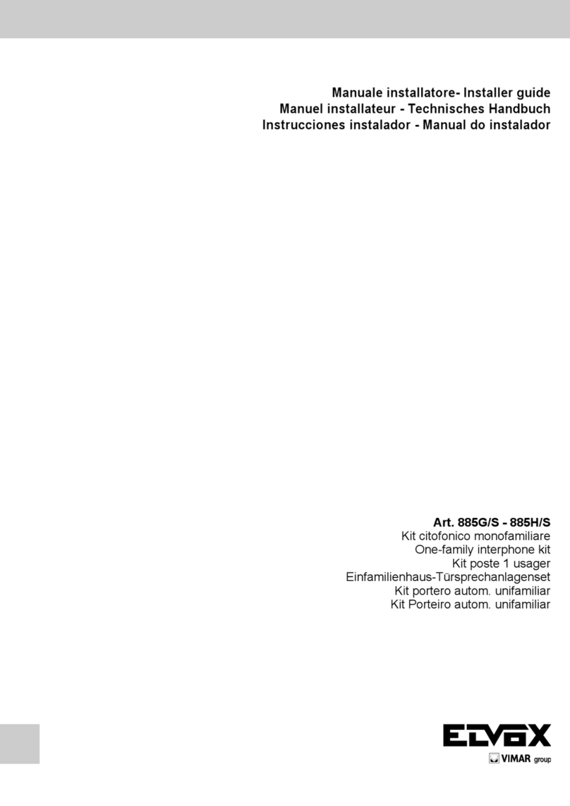Vimar ELVOX 885H/S Installer's guide
