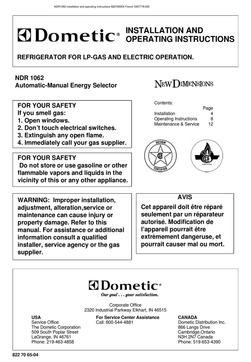 Dometic NDR1062 User manual