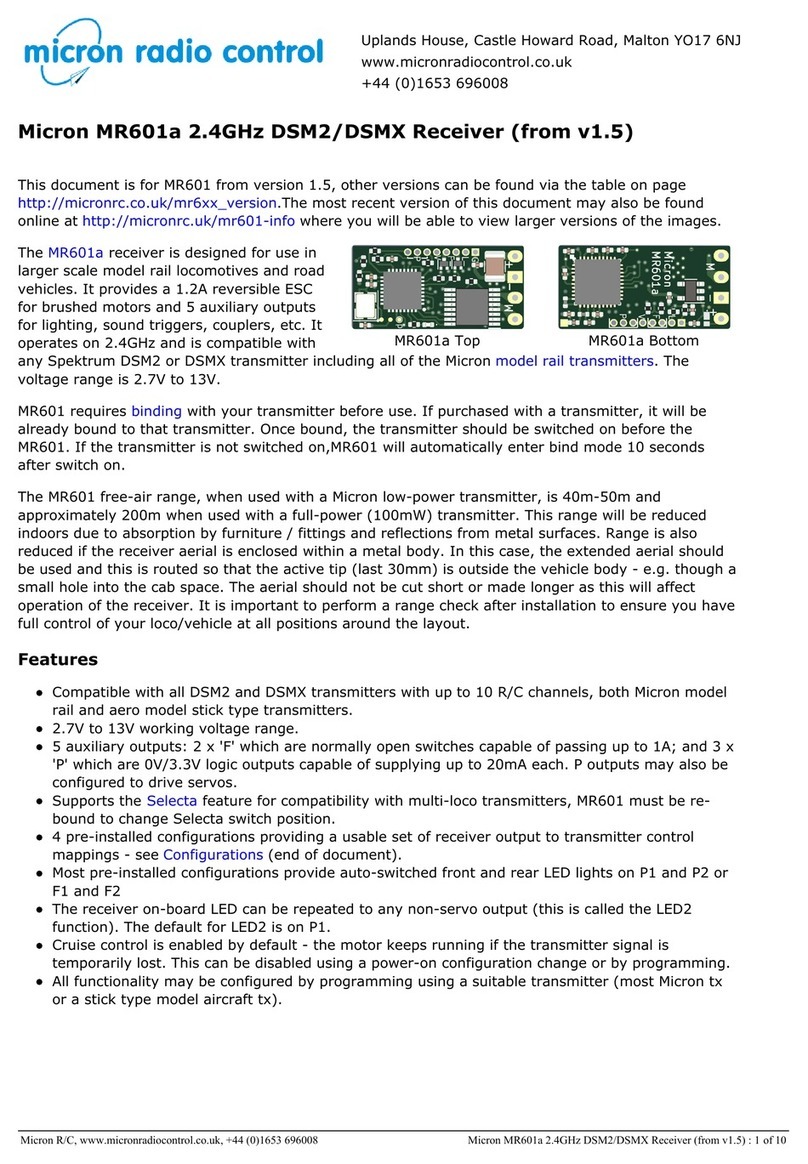 Micron Radio Control MR601a manual