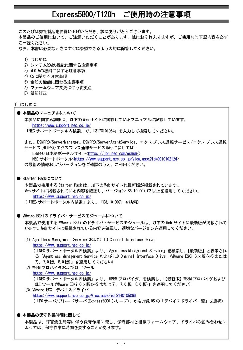 NEC Express5800/T120h User manual