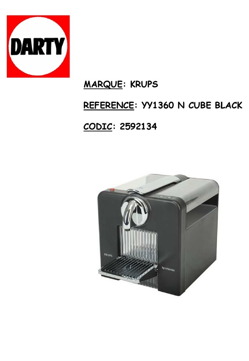 Krups NESPRESSO YY1360 N CUBE BLACK User manual
