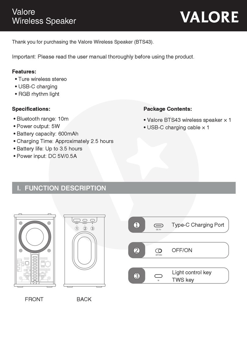 Valore BTS43 manual