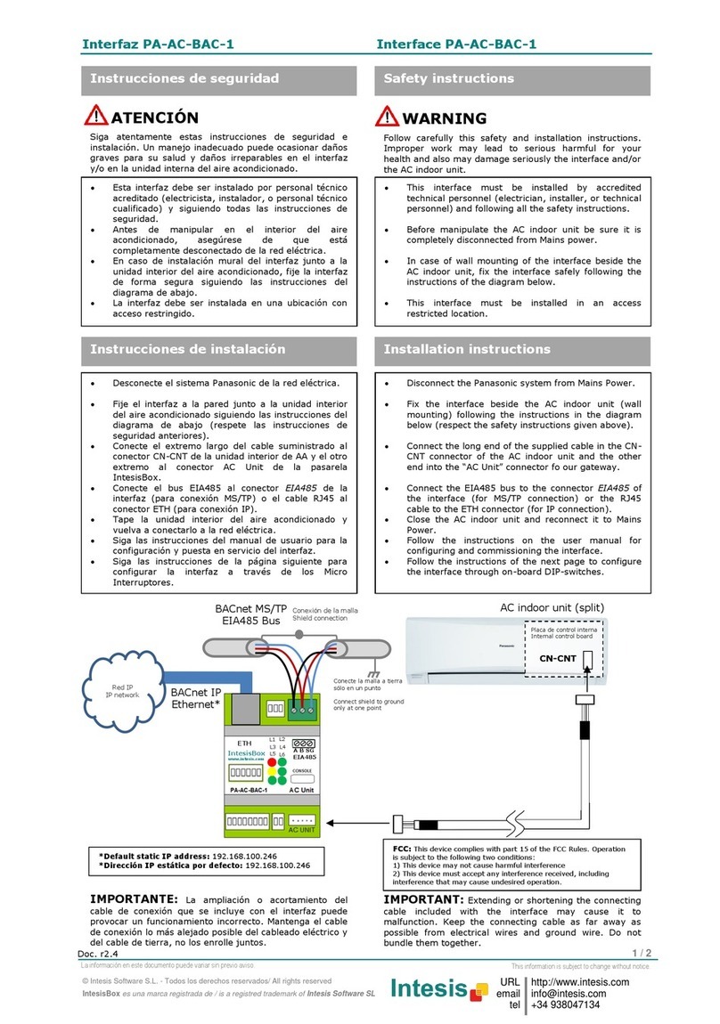 IntesisBox PA-AC-BAC-1 Setup guide
