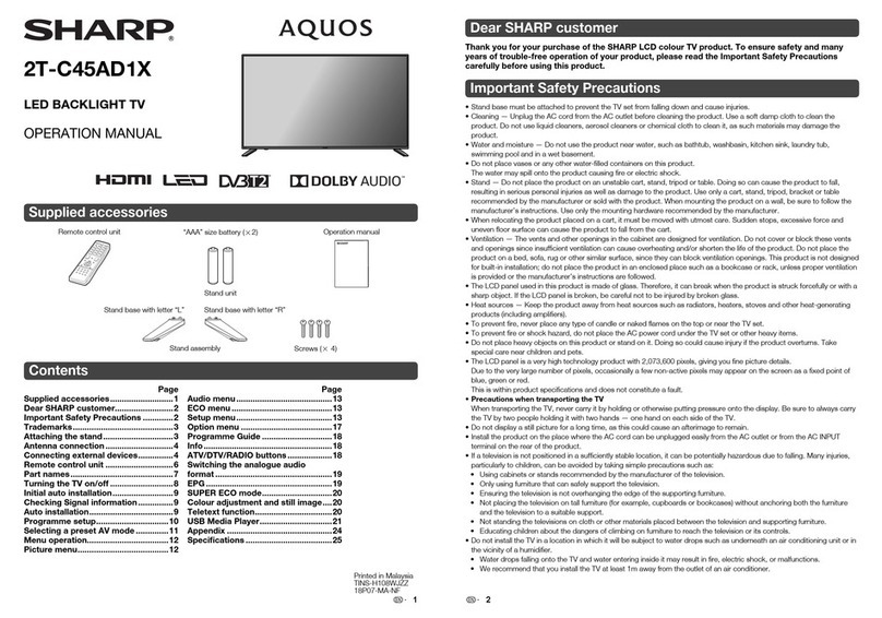 Sharp AQUOS 2T-C45AD1X User manual