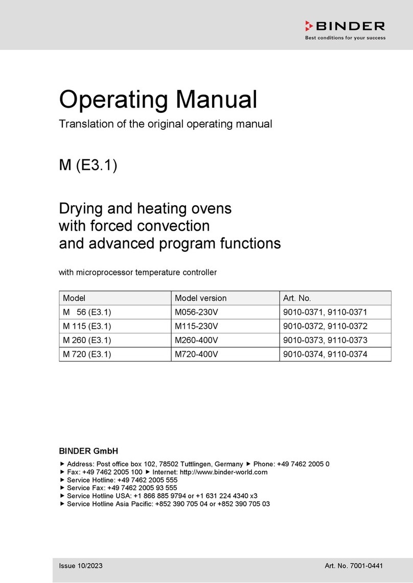 Binder M 56 operating manual Binder M 56 operating manual