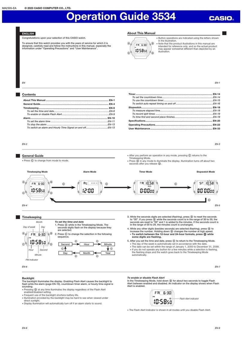 Casio 3534 Operation guide