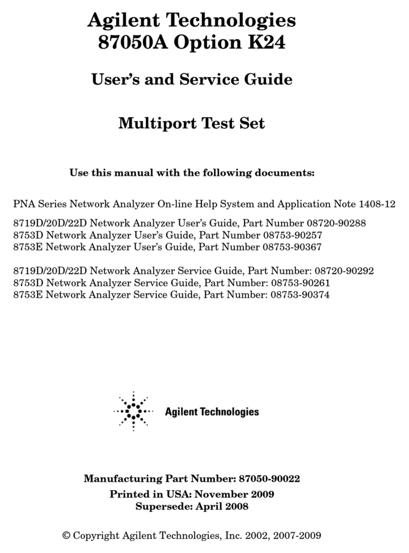 Agilent Technologies 87050A Option K24 Manual