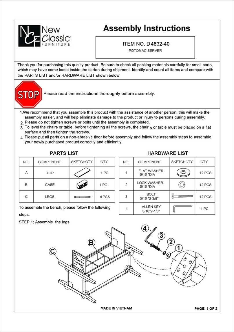 New Classic Furniture D 4832-40 Assembly instructions New Classic Furniture D 4832-40 Assembly instructions