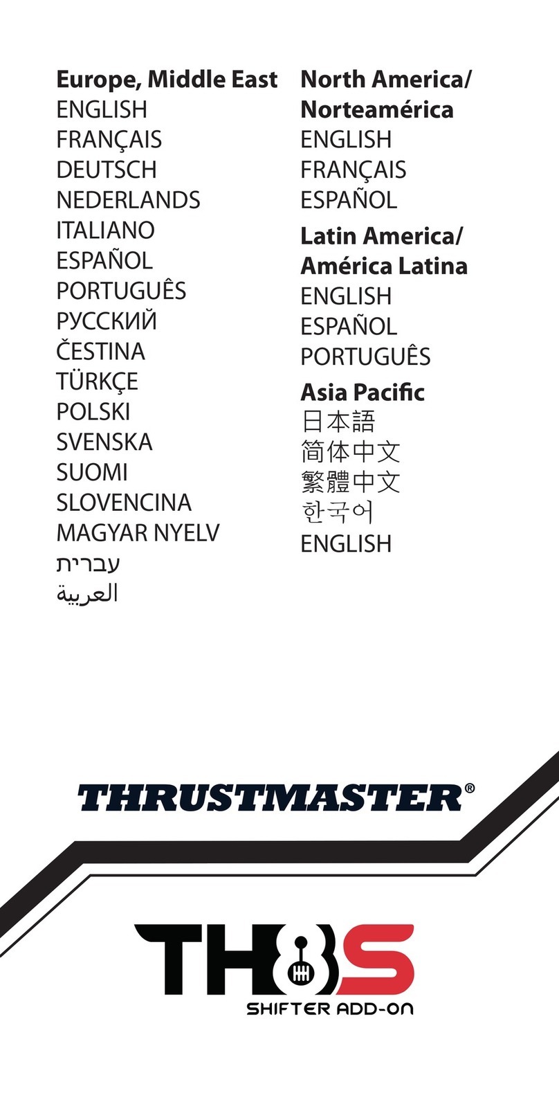 Thrustmaster TH8S Shifter Add-on User manual