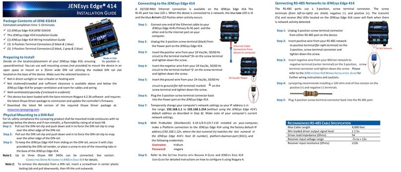 Lynxspring JENEsys Edge 414 installation guide