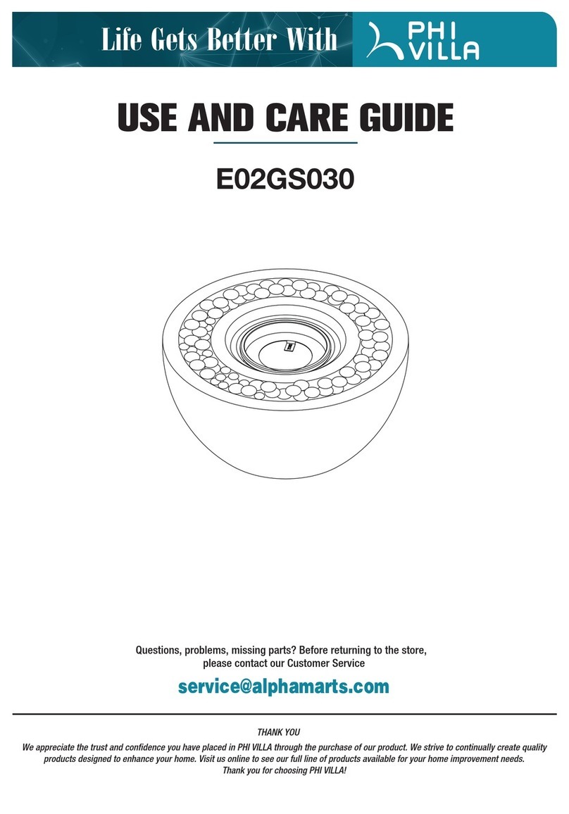 PHI VILLA E02GS030 Use and care guide