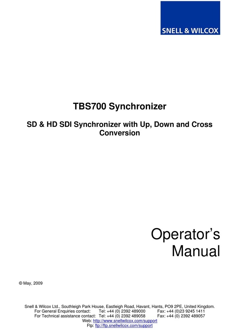 Snell & Wilcox TBS700 User manual