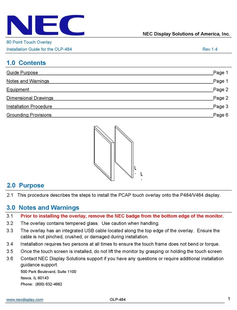 NEC OLP-484 User manual