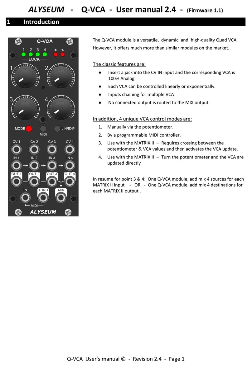 Alyseum Q-VCA User manual