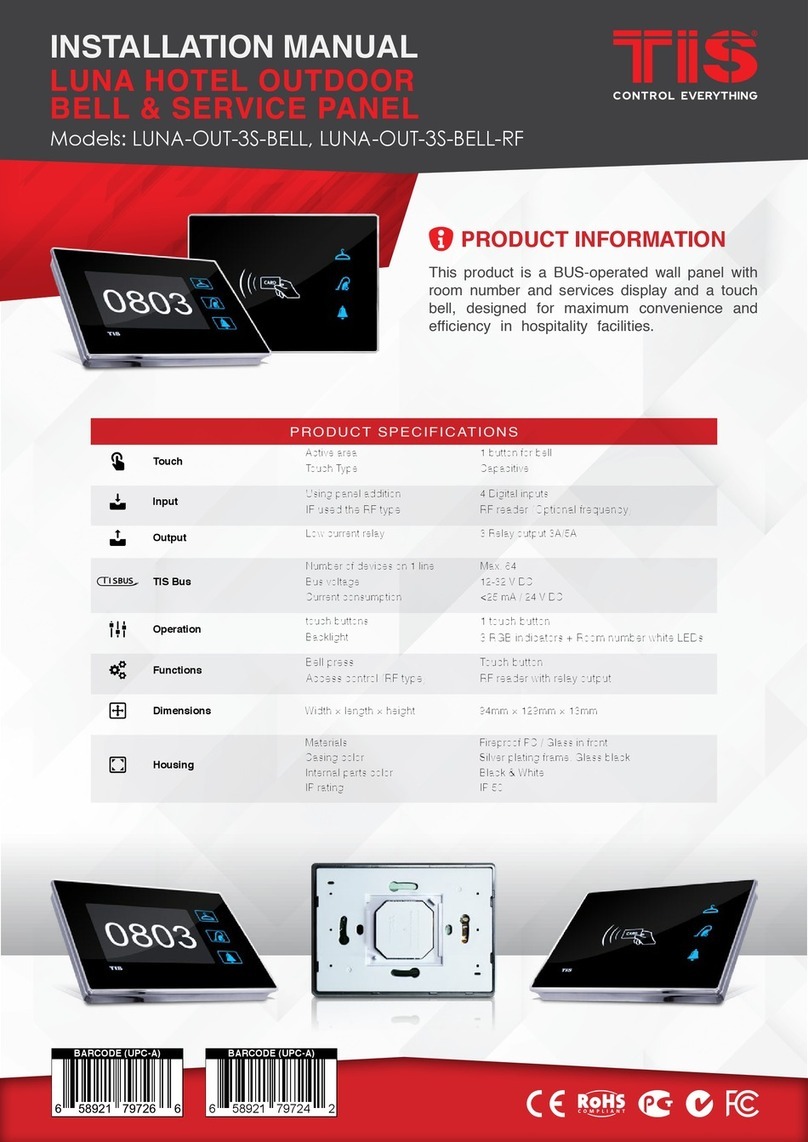 TIS LUNA-OUT-3S-BELL installation manual