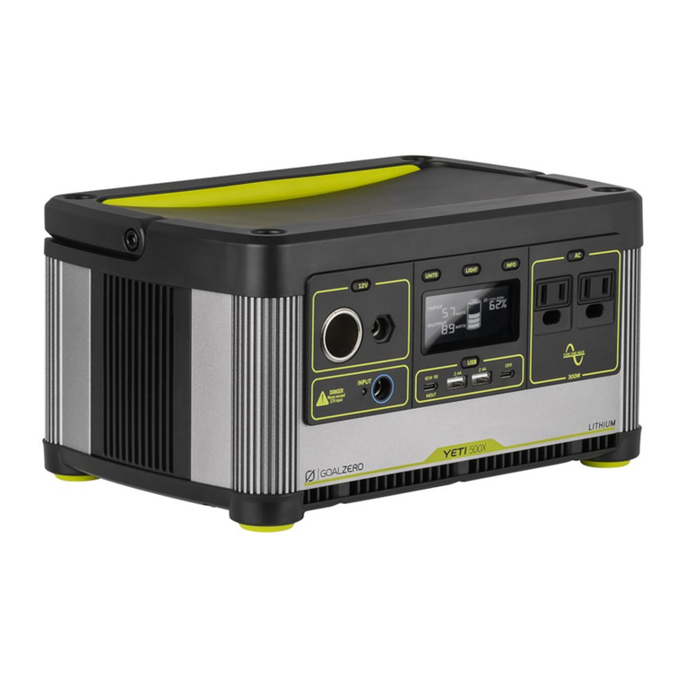 GOAL ZERO YETI 500X LITHIUM User manual GOAL ZERO YETI 500X LITHIUM User manual