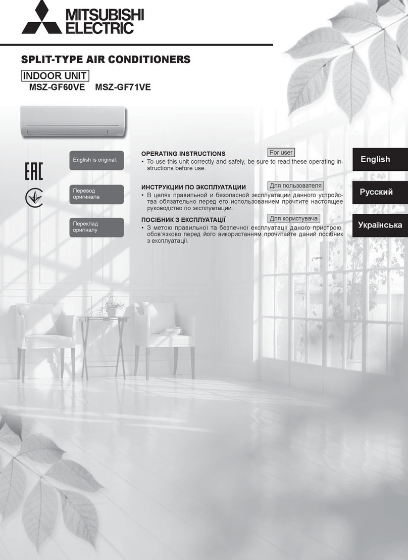 Mitsubishi Electric MSZ-GF60VE User manual Mitsubishi Electric MSZ-GF60VE User manual