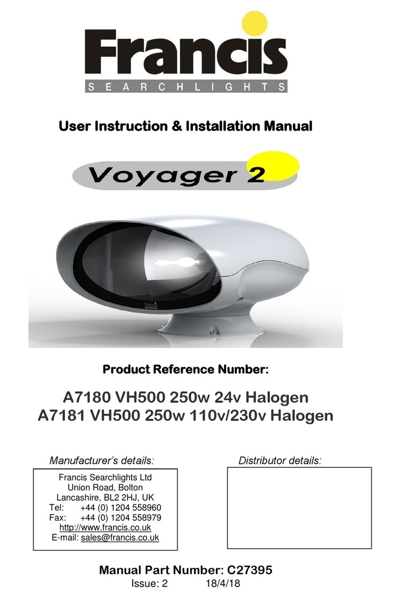 Francis Searchlights A7180 VH500 User instruction