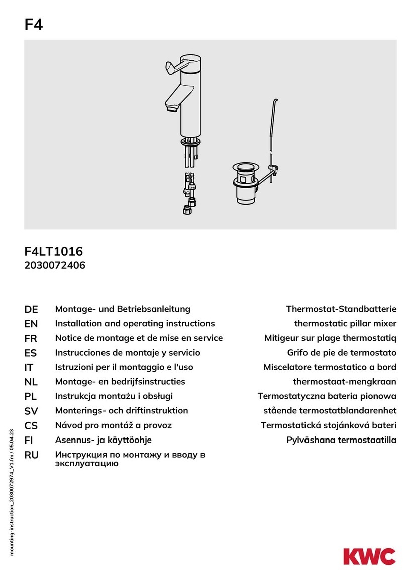 KWC F4LT1016 Installation and operating instructions