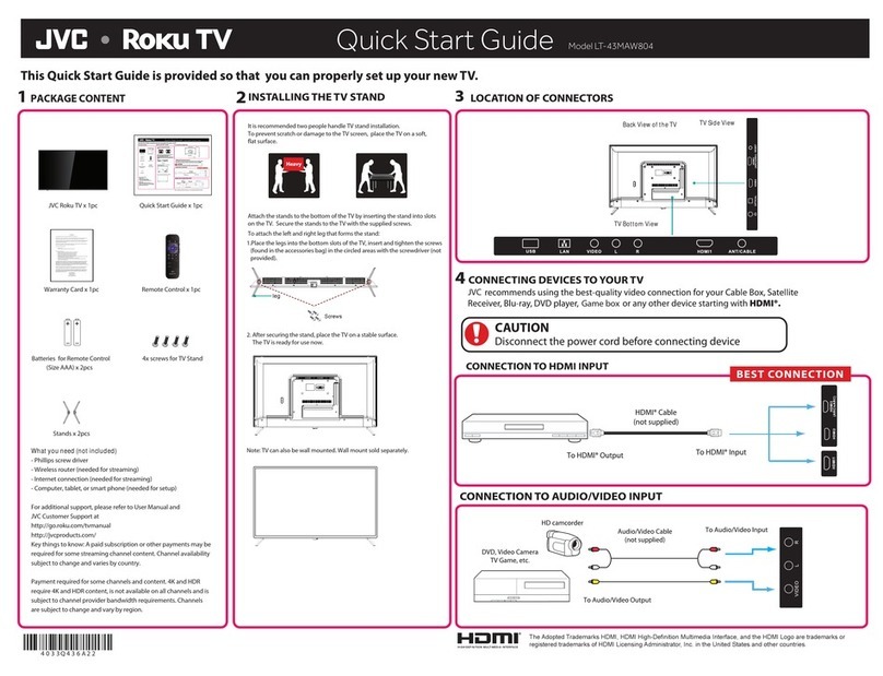 JVC Roku TV LT-43MAW804 User manual