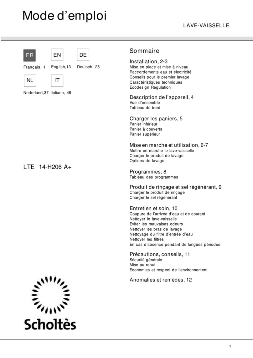SCHOLTES LTE 14-H206 A+ operating instructions
