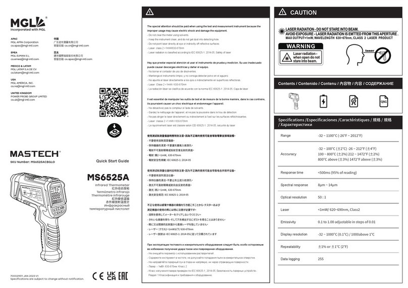 Mgl MASTECH MS6525A quick start guide