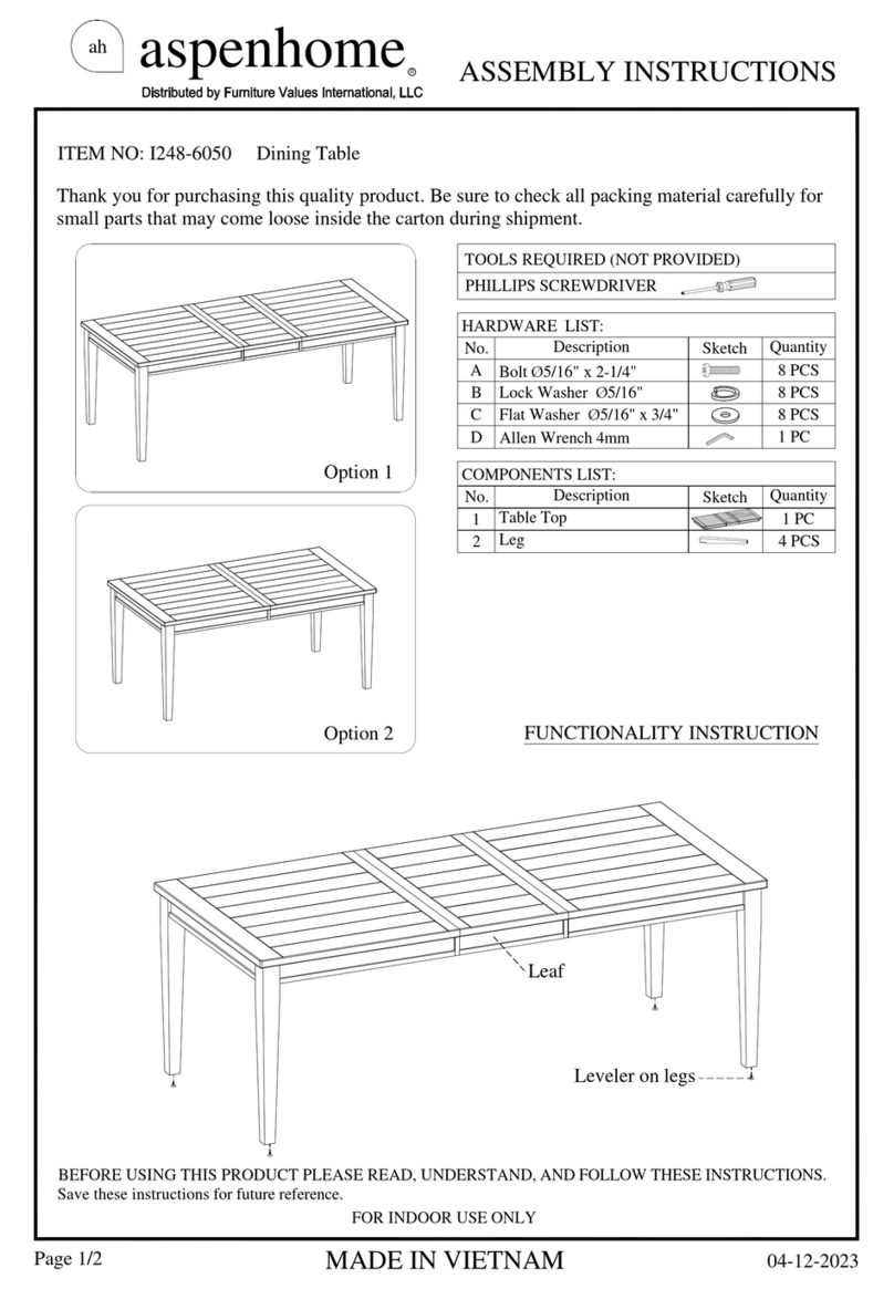 Furniture Values International aspenhome I248-6050 Assembly instructions Furniture Values International aspenhome I248-6050 Assembly instructions