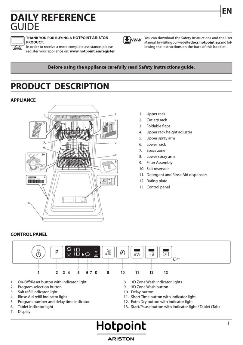 Hotpoint Ariston HSIO 3O23 WFE Installation and operation manual