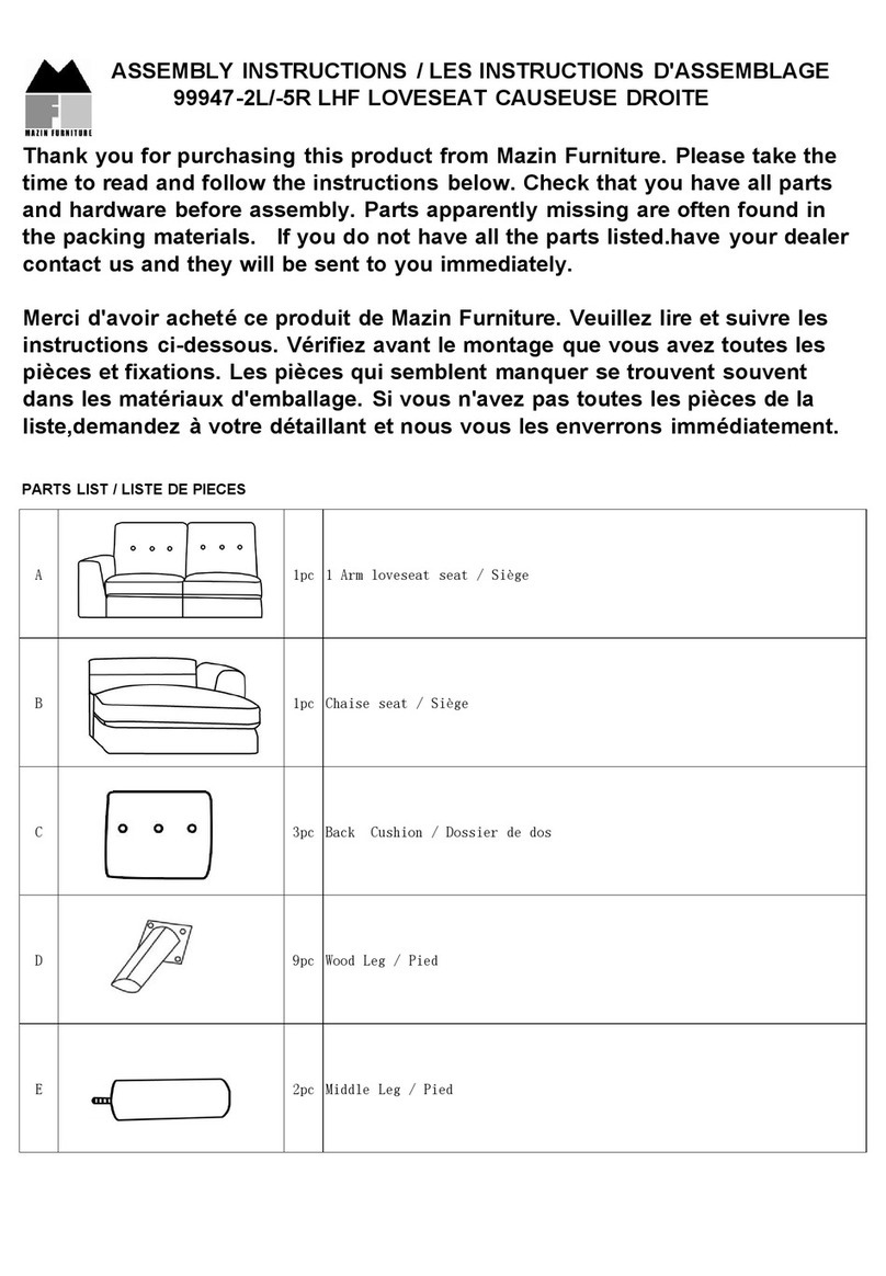 MAZIN FURNITURE 99947-2L User manual