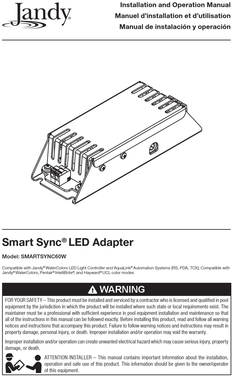 Jandy SMARTSYNC60W Installation and operation manual