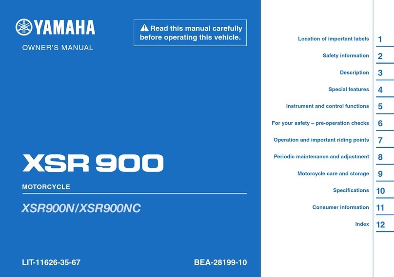 Yamaha XSR900 2022 owner's manual