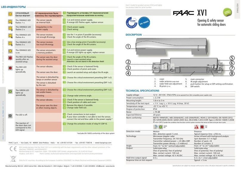 BEA FAAC XV1 user guide