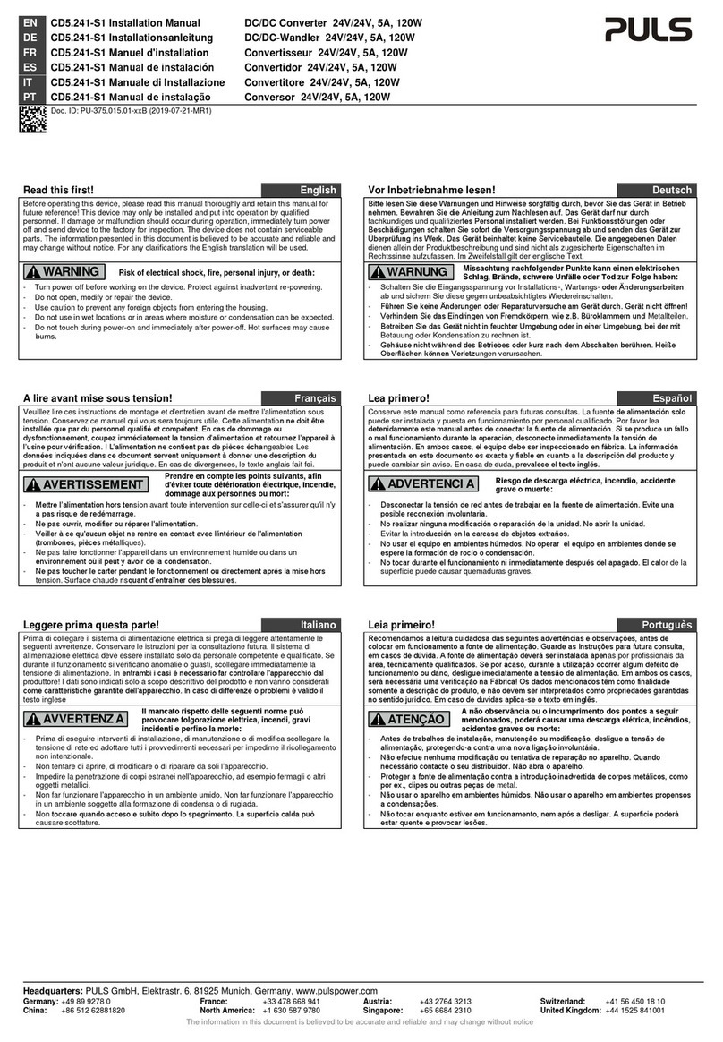 Puls CD5.241-S1 installation manual Puls CD5.241-S1 installation manual
